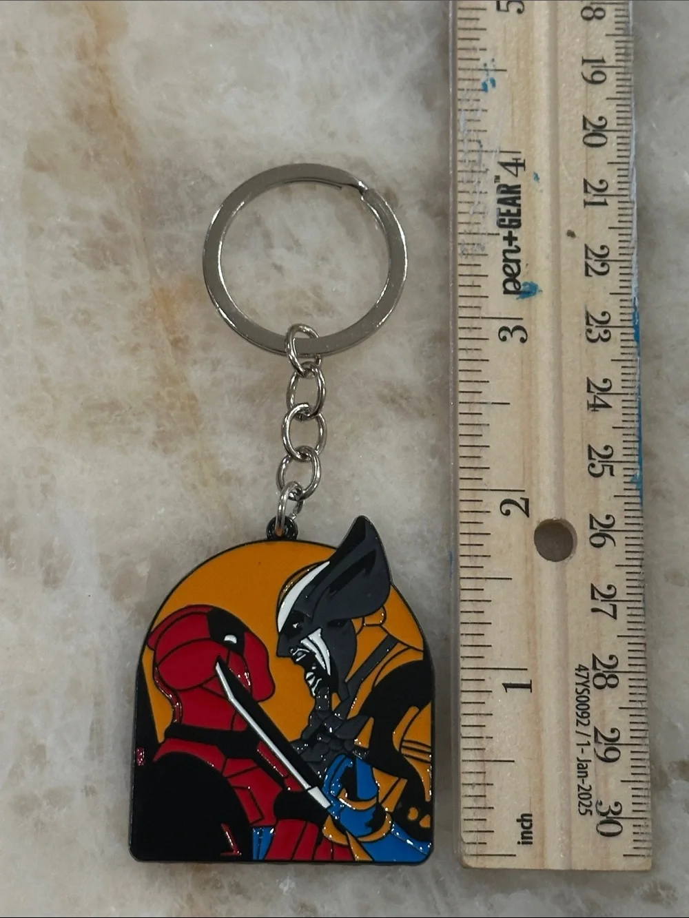 Wolverine vs Deadpool Enamel Keychain - Black, Red, Yellow